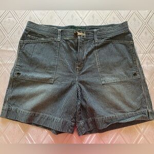 Ralph Lauren Blue and White Striped Jean Shorts